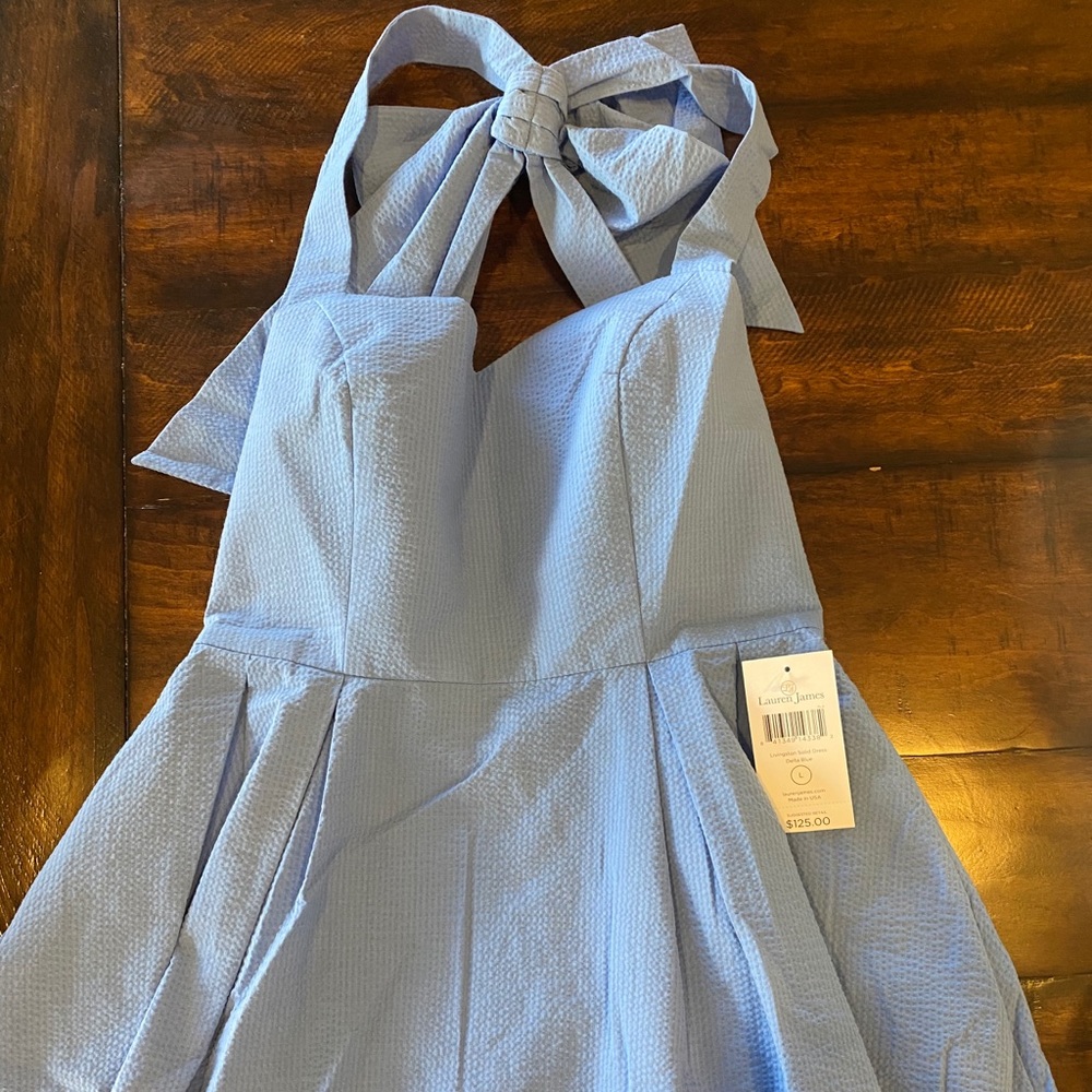 Lauren James Livingston Solid Delta Blue dress